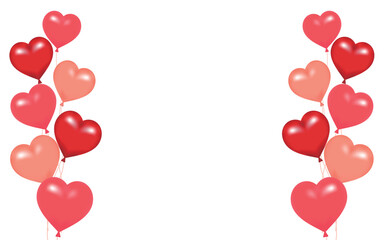 赤とピンクのハートの風船

