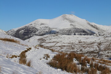 Fototapeta na wymiar Snowdonia snowdon winter wales glyderau