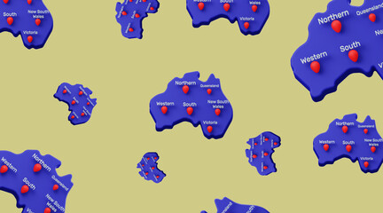 seamless pattern with splashes australia map
