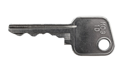 Key from the door lock on a white background close-up. key isolate