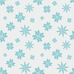 Winter seamless pattern with snowflakes.
