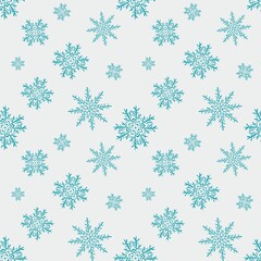 Winter seamless pattern with snowflakes.