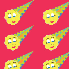 colorful design vector illustration with a cartoon face 