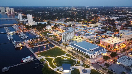 Fototapeta Downtown Fort Myers, FL at sunset obraz