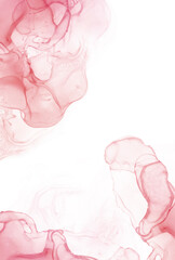 Alcohol ink pink and white background with copy space