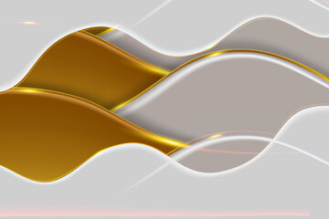 Elegant white overlap brown shade background with line golden elements.