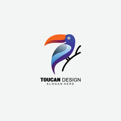 premium bird toucan art design colorful