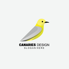 illustration canaries bird logo gradient colorful