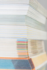 Close up of a stack of book paper