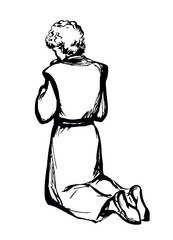 Anointing for the kingdom. Vector drawing