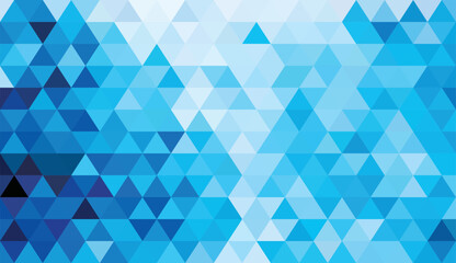 Fototapeta premium Abstract geometry triangle blue and white mosaic texture background pattern..