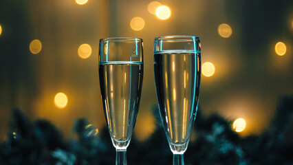 Sparkling Champagne goblets for new year