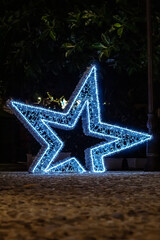 christmas star on blue background tropea