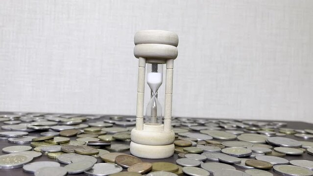 hourglass on the desk