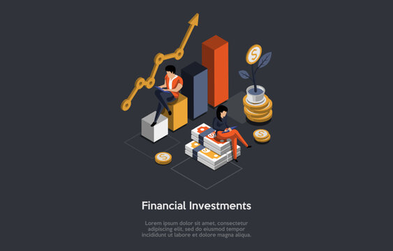 Forex, Stock Market Practice of Inflating Stock Prices to Produce Value, Financial Investments. Market Makers And Investors Using Financial Instruments To Make Money. Isometric 3d Vector Illustration