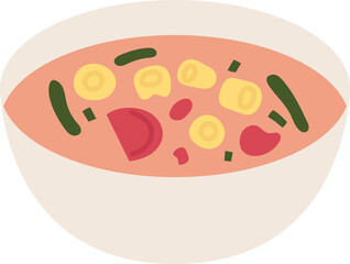 minestrone soup italian food clipart