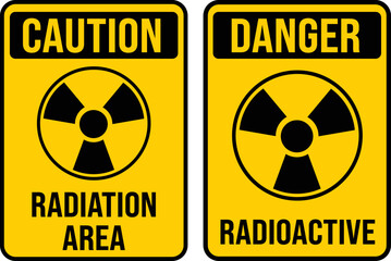 radiation area caution print ready warning sign - obrazy, fototapety, plakaty