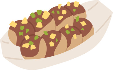 takoyaki japanese food clipart