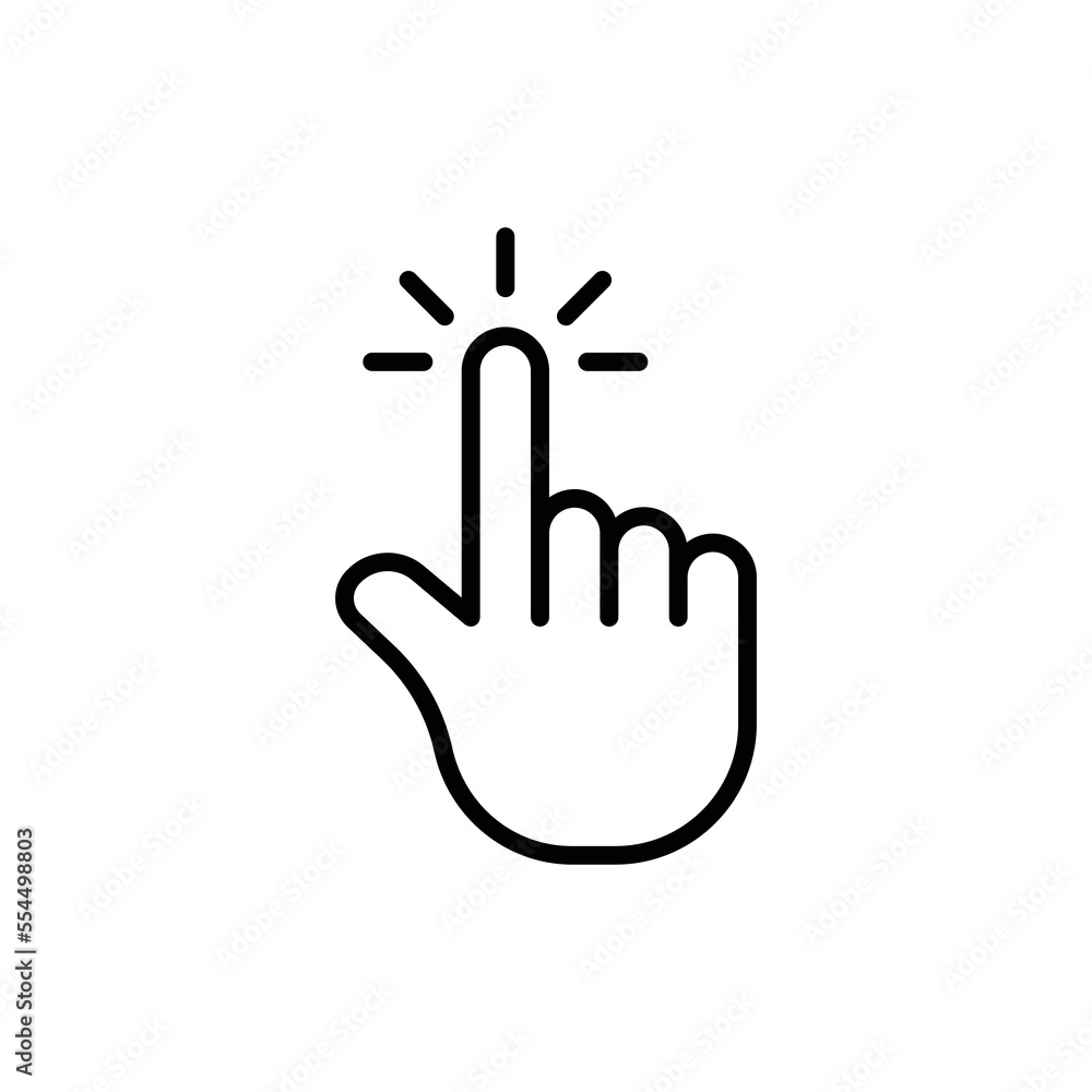 Poster hand touch icon illustration. line icon style. suitable for apps, websites, mobile apps. icon relate