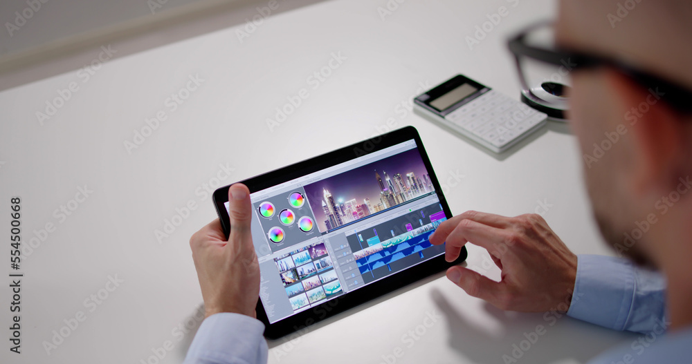 Poster Video Editor Or Designer Using Editing Software Tech