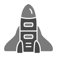 Rocket Greyscale Glyph Icon