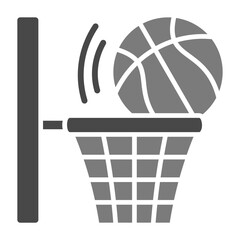Fototapeta na wymiar Basketball Greyscale Glyph Icon