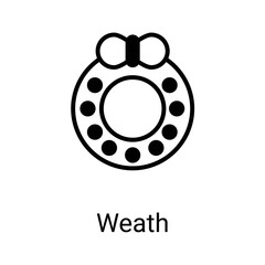 wreath icons, editable stoke, stoke illustration.