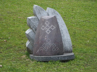 In the sculpture garden of the Turaida Museum-Reserve near Sigulda, Latvia