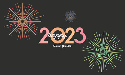 pastel colorfull happy new year fireworks background 