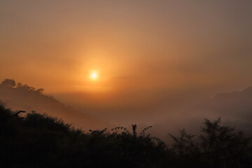 sunrise in the mountains