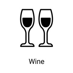 wine icons, editable stoke, stoke illustration.