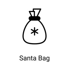 Santa bag icons, editable stoke, stoke illustration.