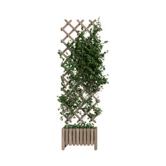 3d illustration of planter with trellis isolated on transparent background