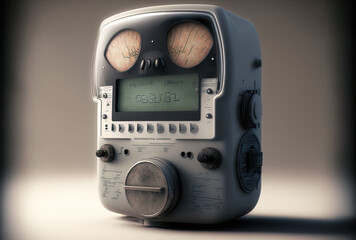 Fototapeta premium With Budget Exceeded Warning on Smart Meters. Generative AI