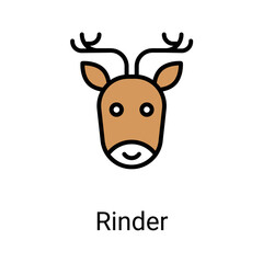 reindeer icons, editable stoke, stoke illustration.