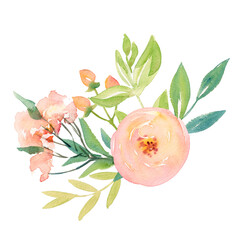 Watercolor Spring Greenery Peonies Roses Unicorn Delicate and bright watercolor for invitations
