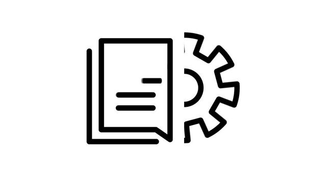 Engineering, development and innovation technology icon in outline design. Animation, micro animation, cartoon, web site symbol, clip art, illustration, vector, industry sign.