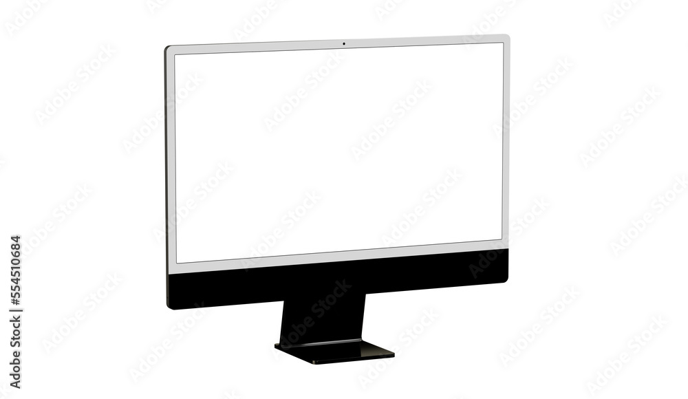 Poster modern computer monitor with blank screen