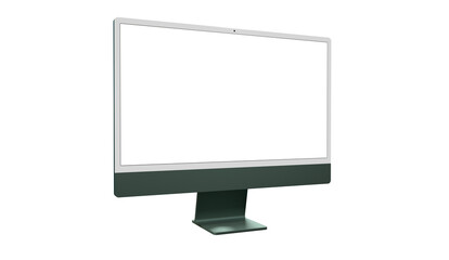 computer monitor with white blank screen