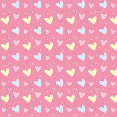 pink love pattern with hearts 