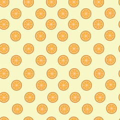Seamless bright light pattern with oranges for fabric, label designs, t-shirt print, kids room wallpaper, fruit background.