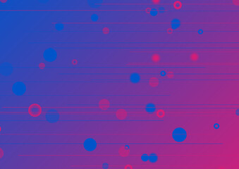 Blue and purple futuristic hi-tech modern abstract background with lines and circles. Vector design