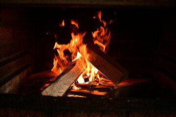 Getting warm near beautiful fire