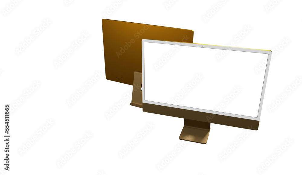 Poster modern computer monitor with blank screen
