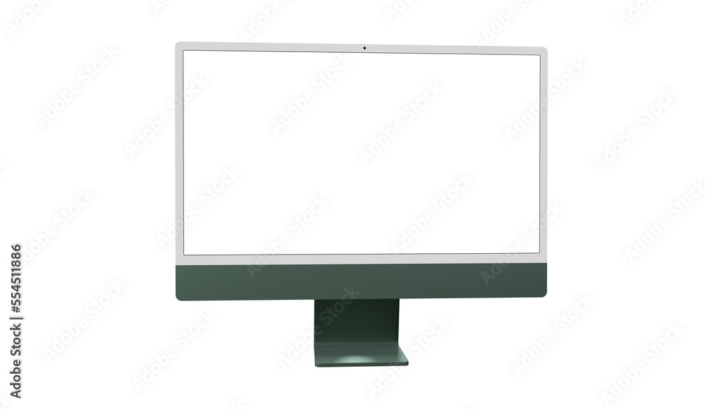 Poster modern computer monitor with blank screen