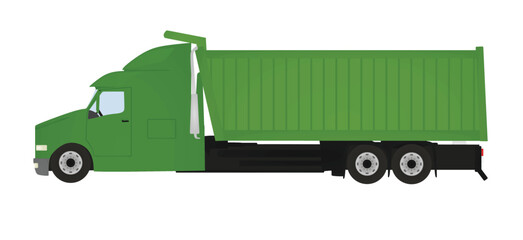 Green dumping truck. vector illustration © marijaobradovic