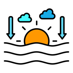 Sunset Filled Line Icon