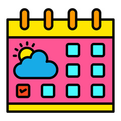 Calendar Filled Line Icon
