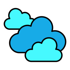 Clouds Filled Line Icon