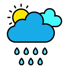 Rainy Day Filled Line Icon